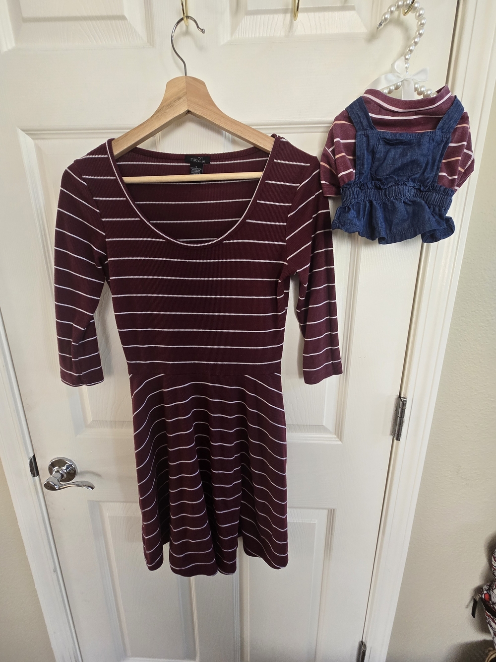 Rue21 Stripe Dress and Dog Stripe Overall Dress Bundle